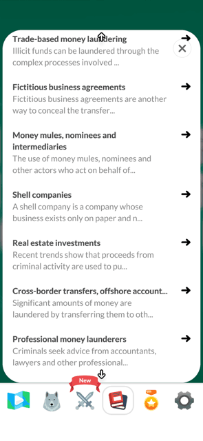 Screenshot from the AML app (2/13)