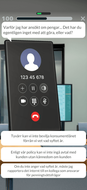 Skärmbild från AML-appen (4/6)